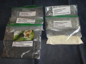 Rock Tumbling Grit Kit OBS- 3-5 for a 3 lb. Tumbler- 5 Step for Obsidian-Glass  - Picture 1 of 6