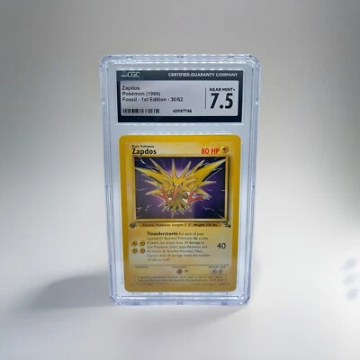 1999 Pokémon Fossil Zapdos 1st Edition [CGC 7.5] - Image 1 of 2
