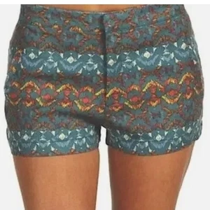 Free People Aztec Print 2" Inseam Shorts Linen Blend Casual Eclectic Size 4 - Picture 1 of 11