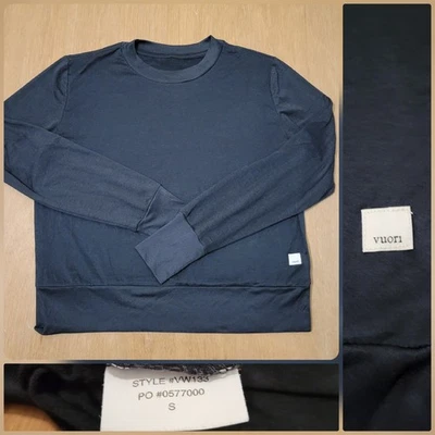 Vuori Daydream Crew 衬衫长袖黑色风格 VW133 女式小号上衣 — 第 1/4 张图片