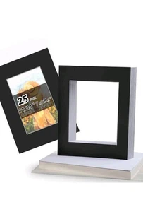 Paquete de 25 tapetes precortados sin ácido 11x14 kit de exhibición para fotos de 8x10 (BB) - Imagen 1 de 5