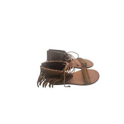 Minnetonka Womens Tan Fringe Leather Sandals Size 7 Foto 1 de 4