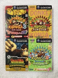 Donkey Konga 1 2 3 & Donkey Kong Jungle Beat set Nintendo Tested gamecube Game - Picture 1 of 4