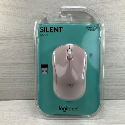 Logitech M220 SILENT Wireless Optical Ambidextrous Mouse - Rose - Image 1 of 4