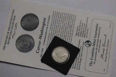 🧭 🇺🇸 USA 1952 CARVER WASHINGTON HALF DOLLAR WITH COA B67 #250 - Image 1 of 3