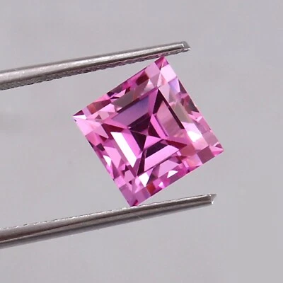 9x8mm Pink Sapphire Square Cut AAA Loose Gemstone Ceylon Flawless Jewelry - Image 1 of 4