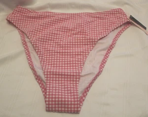 XL Victoria's Secret Swim High Waist Bikini Bottom - Pink Gingham Seersucker - Picture 1 of 3