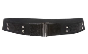 1 3/4" Ladies High Waist Studded Fashion Stretch Belt - Picture 1 of 4