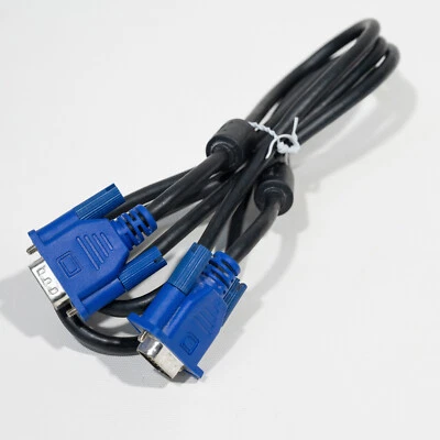 VGA Monitor Cable 1.2m 4ft - 15 Pin Black Male to Male - Brand New - Image 1 of 3