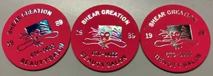 Juego de 3 gorras de leche vintage Shear Creation rosa salón de belleza Hawaii POG 1989 NUEVO - Imagen 1 de 2