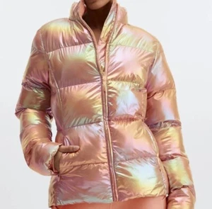 Fabletics Palmer Shine Puffer Womens Jacket Plus Size 2X Iridescent NEW - Picture 1 of 10