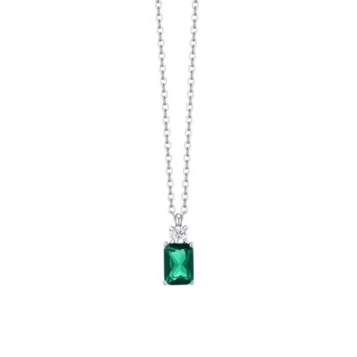 Collana Donna Luca Barra CK2159 In Acciaio Con Zircone Verde - Immagine 1 di 4