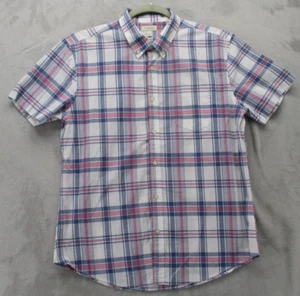 Sonoma Hemd mit Knopfleiste Herren Large weiß blau rosa kariert 100% Baumwolle - Bild 1 von 14