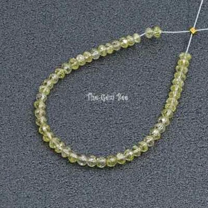 5,25 Karat Facettiert Natürliche Kanariengelbe Diamant Rondelle Perlen 3,5 Zoll Strang (49) - Bild 1 von 9