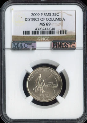 2009-P District of Columbia Quarter NGC MS69 SMS Quality - Image 1 of 2