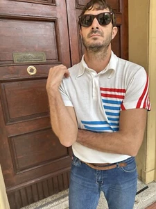 Dolce & Gabbana Hombre Camiseta Polo Rayas Algodón Cuello Punta Años 90 Talla M - Imagen 1 de 24