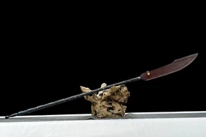 Chinese Polearm Guandao Dao Guan Yu Weapon Halberd Folded Damascus Steel Blade - Picture 1 of 8