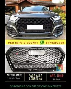 ⭐1948 GRIGLIA PER AUDI Q5 FY 2017-2020 LOOK RSQ5 QUATTRO NERO LUCIDO⭐ - Imagen 1 de 11