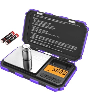 Purple Digital Pocket Scale 200g x 0.01g Jewelry Gold Gram Herb Karat Weight - Image 1 of 4