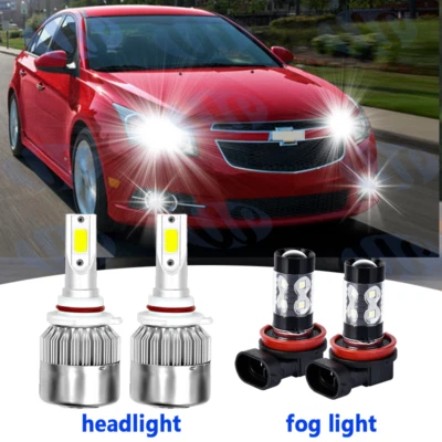 Para Chevy Cruze 2016 2017 2018 con proyector - 4x faros LED + faros antiniebla bombillas Foto 1 de 4