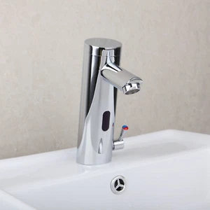 Chrome Touchless Bathroom Basin Sink Automatic Sensor Faucet Hand Free Mixer Tap - Picture 1 of 7