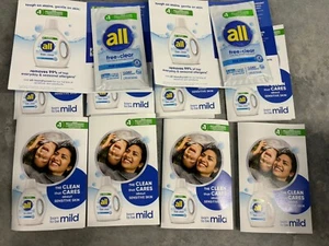 10 Packungen All Free und Clear Waschmittel 1 Ladung 1,78 Unzen Reiseprobengröße - Bild 1 von 3