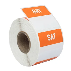 SATURDAY Day of the Week Labels / Stickers - (2) Rolls of 500 (40mm x 40mm) - Picture 1 of 5