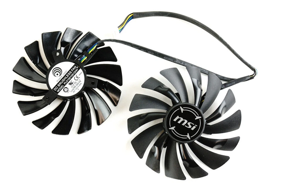 Pair Fans For MSI HD7790 HD7850 HD7870 R7 270X GTX 1070 1080 PLD10010S12HH 95mm - Image 1 of 1