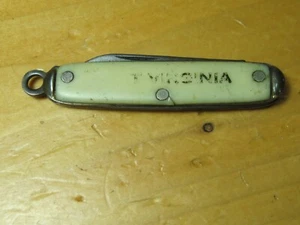 USA VTG MINI FOLDING POCKET KNIFE LANYARD KEY CHAIN RING WEST VIRGINIA SMALL OLD - Picture 1 of 12