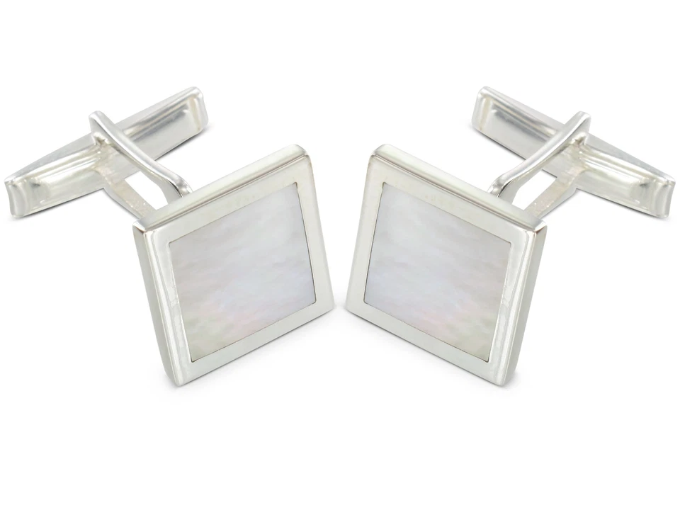 BROOKER Manschettenknöpfe Perlmutt Silber - Bild 1 von 1