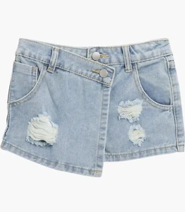 Joe's Jeans Big Girls Jolie Skort Dan Wash Distressed Five-Pocket Design Short - Picture 1 of 3