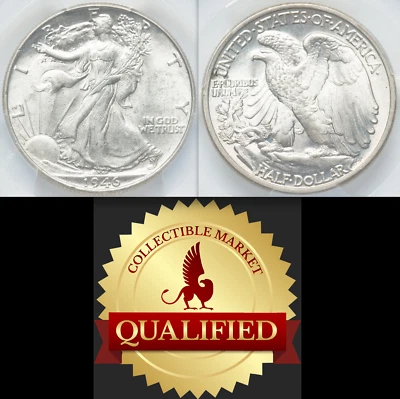 1946 PCGS MS61 CMQ Doubled Die Reverse 🔴 Walking Liberty Half Dollar ✅✅ DDR 50C - Image 1 of 4