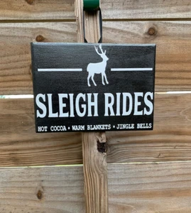Christmas Sign With Deer Handmade Black And White For Wreaths Holiday Decor - Picture 1 of 3