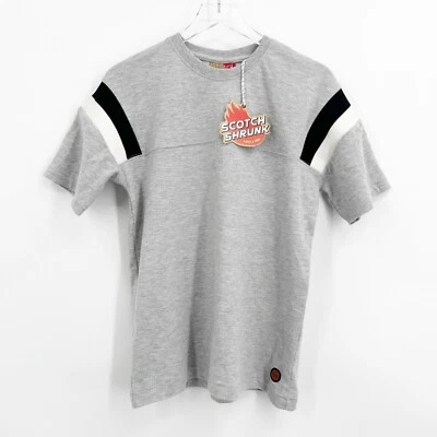 Scotch Shrunk Tee Boys Size 12 Grey Sporty Stripe Short Sleeve Tshirt - Image 1 of 4