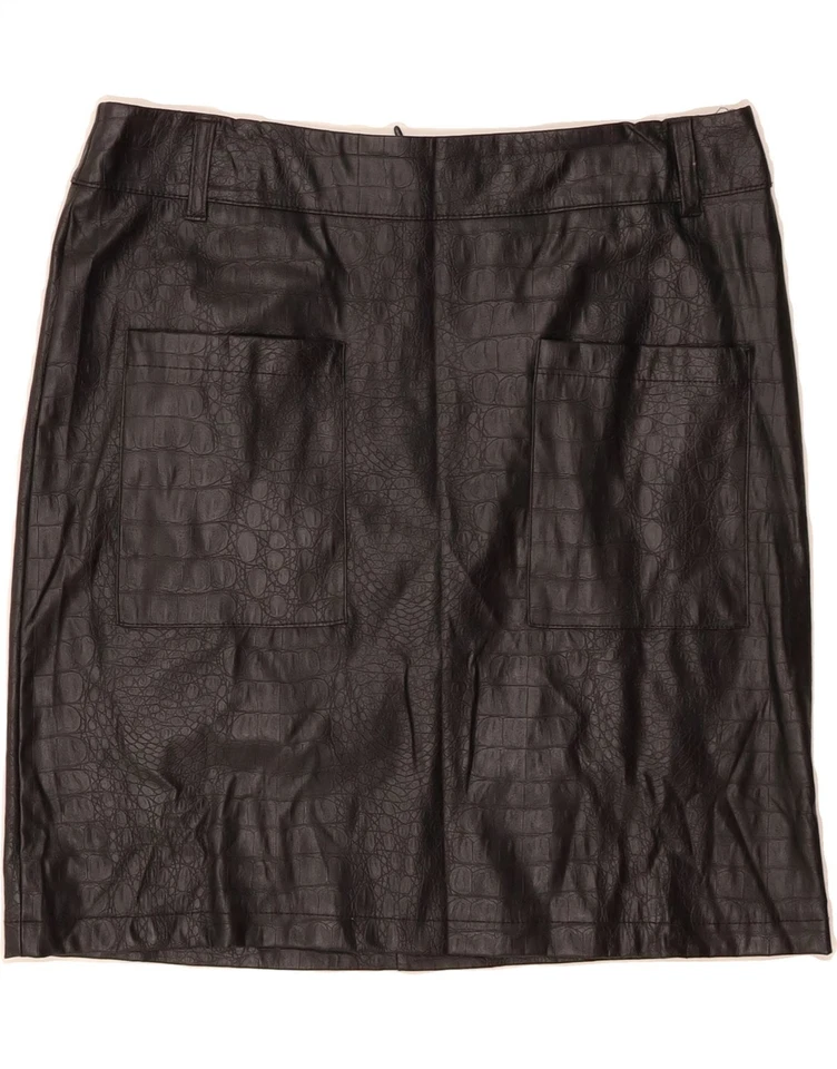 Minifalda de cuero para mujer PIAZZA ITALIA W32 grande negra estampado animal CT03 Foto 1 de 3