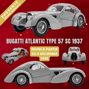 SOLIDO BUGATTI ATLANTIC TIPO 57 SC TAPPETINO ARGENTO 1937 1:18 N.B PREVIENE N... - Foto 1 di 8