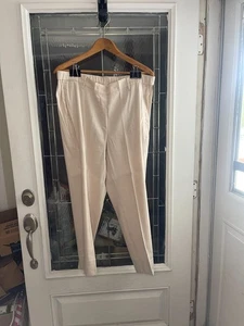 J. JILL Pants Womens Off White Linen Stretch Pull On Pockets Cropped Pants XL - Picture 1 of 6