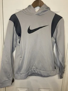 Nike Therma Fit Hoodie Pullover Sweatshirt Soft Fleece Gray Boys Large - Picture 1 of 3
