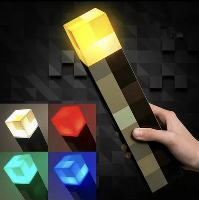 4-Color Minecraft Torch Rechargeable Portable Night LED Light - Image 1 of 4
