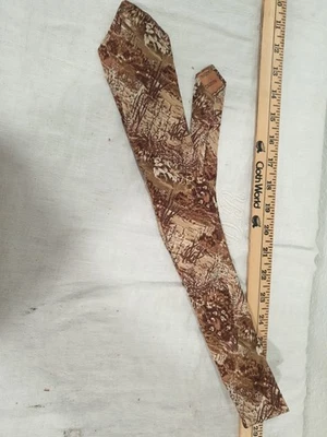 Vintage Pierre Cardin Paris Woodland print  100% Silk Neck Tie Men's 58" - Image 1 of 4
