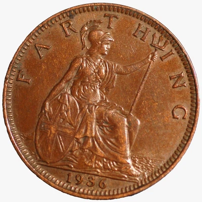 Great Britain Farthing 1936 George V KM# 825 - Image 1 of 2