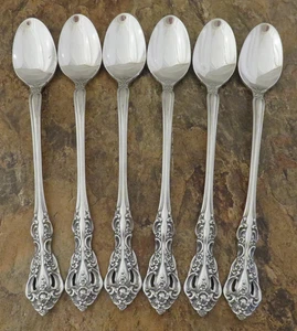 Juego de 6 cucharas de té helado Oneida Michelangelo cubiertos de acero inoxidable lote A - Imagen 1 de 5