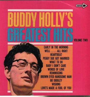 Buddy Holly Greatest Hits Volume 2 LP vinyl UK Coral mono pressing front - Image 1 of 3