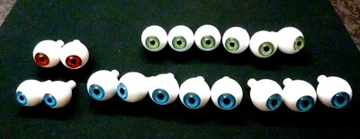 Konvolut Puppenaugen 18 mm rund Acryl für Reborn- Puppen 9 Paar - Bild 1 von 4