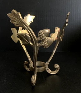 Vintage massiv Messing Eichel Ahornblatt Basis Ständer Kugel Display Halter 6" hoch - Bild 1 von 16