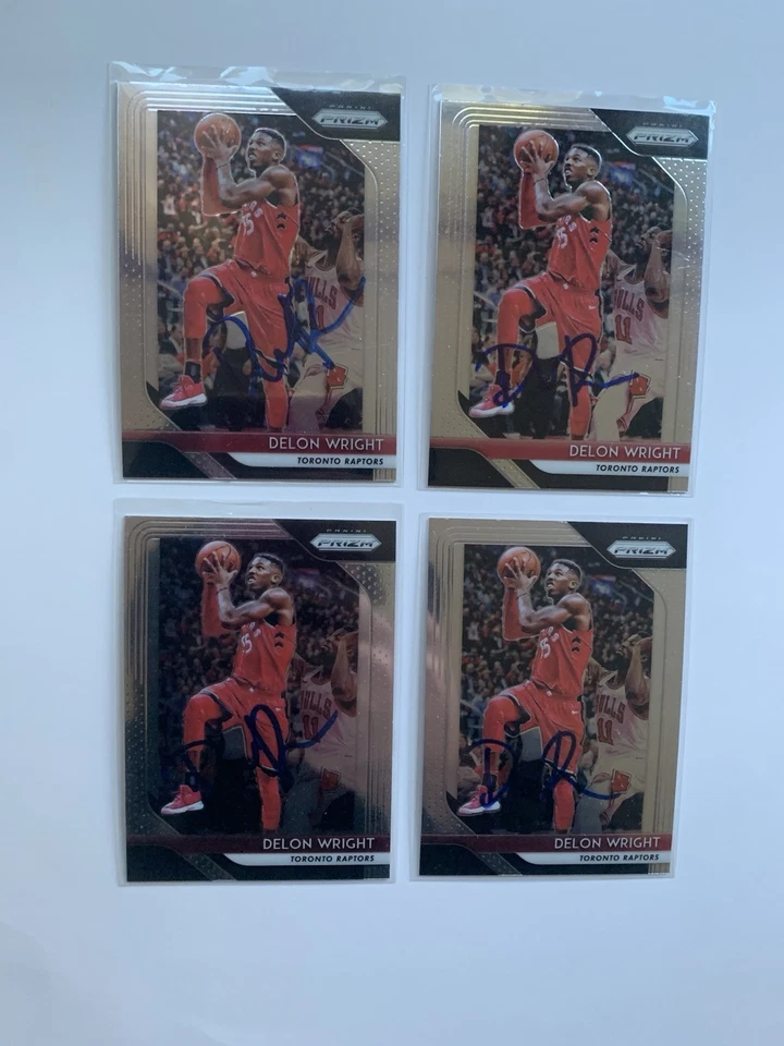 Tarjeta autografiada firmada por Delon Wright Panini Prizm #113 2018-19 Toronto Raptors Foto 1 de 1