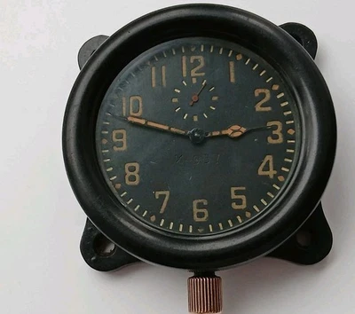 AVRM ZChZ  Tank T-34 & USSR Air Force Helicopter Fighter I-16 Panel Clock - Image 1 of 4