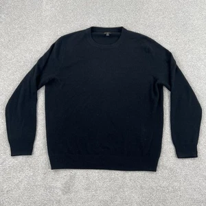 J Crew 100% Cashmere Sweater Mens XL Black Long Sleeve Round Neck - Picture 1 of 17