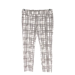 Liverpool Cream Plaid Cropped Pants - Women's Size 14/32 - Picture 1 of 4