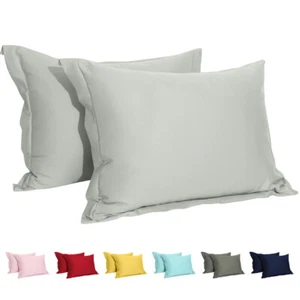 Funda de almohada satinada suave suave y suave simulada de algodón paquete de 2 10 colores disponibles - Imagen 1 de 39